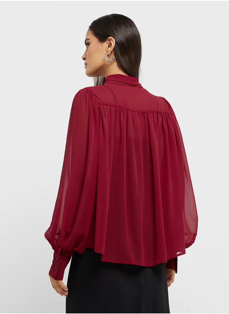 ايلا Blousewith Neck Tie Up