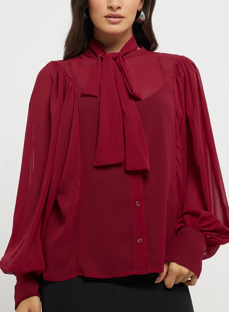ELLA Blousewith Neck Tie Up