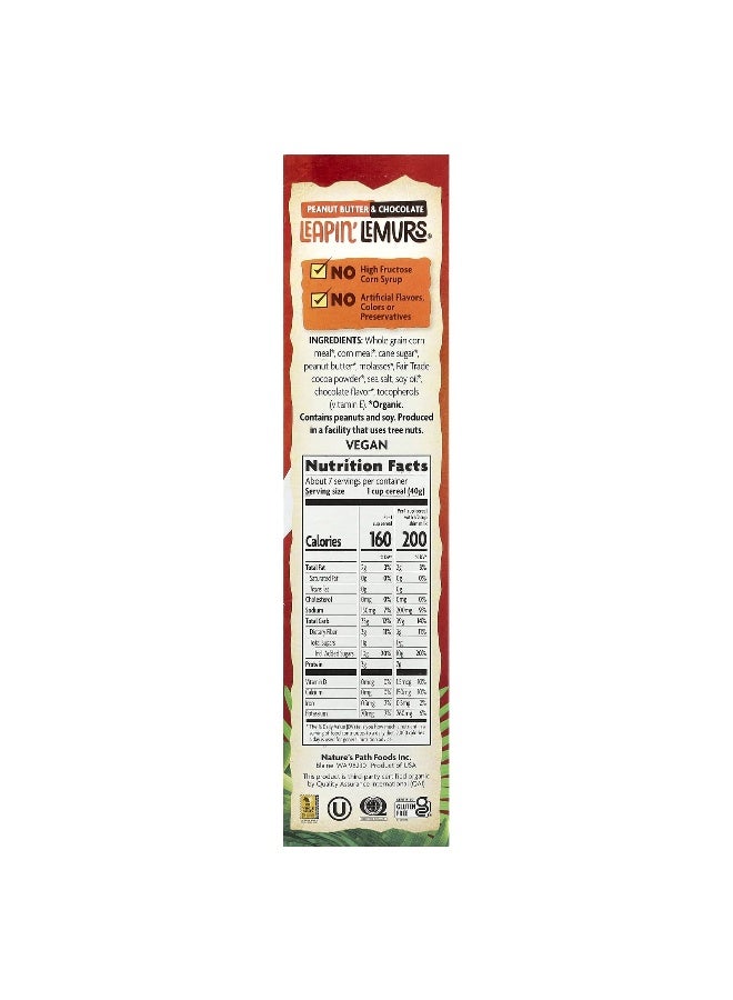 Nature's path Nature's Path, Envirokidz Organic, Leapin' Lemurs Cereal, Peanut Butter & Chocolate, 10 oz (284 g) - Image 2