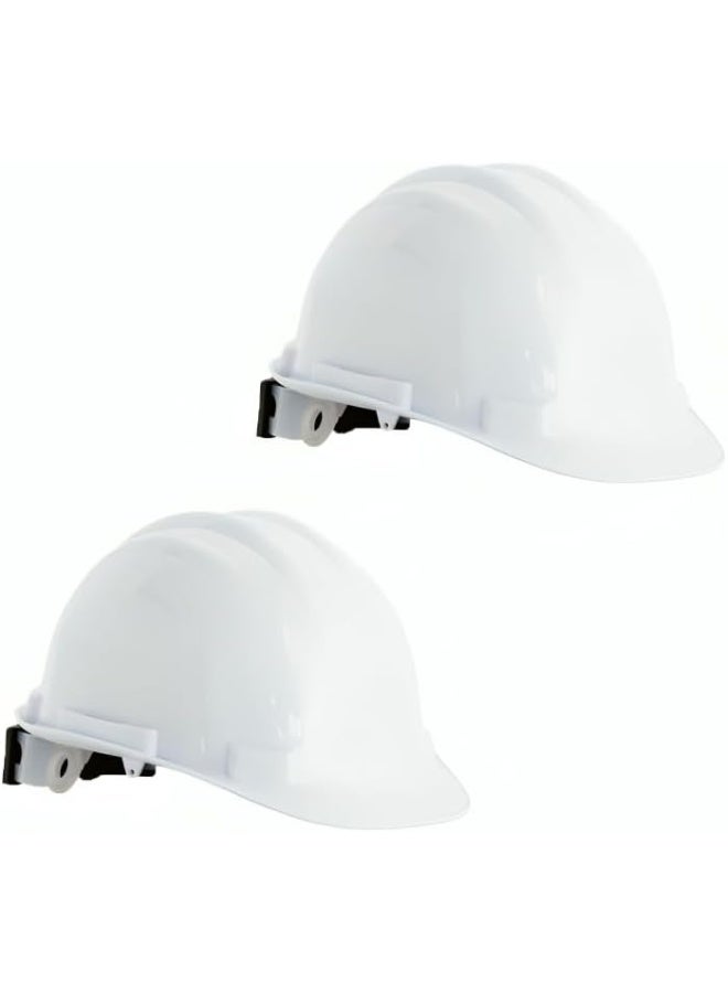 Royal Apex Royal Apex Adjustable Polyethylene 6-Point Industrial Safety Helmet - Protective Construction Work Cap For Industrial And Structural Workers (Pack Of 2 White Helmet)  - Image 1