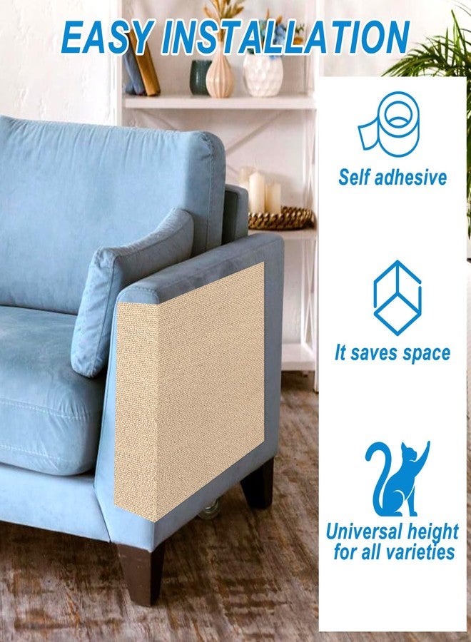 Hlimior 4 Pack Cat Scratch Mats 24”x16”, Self-Adhesive Trimmable Cat Scratching Post Carpet Cat Floor Scratching Pad Rug Cat Tree Replacement Parts Mat Cat Scratcher for Step Couch Furniture Protector(Beige) - Image 3