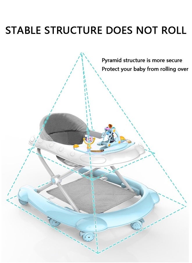 Multi-Use Foldable Baby Walker, Height Adjustable Baby Musical Walker, Anti-O-Leg Rollover Baby Walker, With Music Box, Long And Short Push Handle, And Foot Pad, For Boys and Girls Aged 6-18 Months - pzsku/ZC8FB7FDB56EE761C1C9AZ/45/_/1734337272/b3d80019-39ac-4cbd-8e52-c3e2ea1c3f85