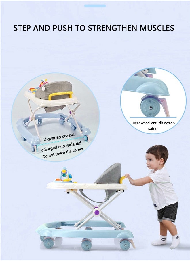 Multi-Use Foldable Baby Walker, Height Adjustable Baby Musical Walker, Anti-O-Leg Rollover Baby Walker, With Music Box, Long And Short Push Handle, And Foot Pad, For Boys and Girls Aged 6-18 Months - pzsku/ZC8FB7FDB56EE761C1C9AZ/45/_/1734337293/3bb3b0bc-1fb6-4fcd-8ddb-89c5a98401ee