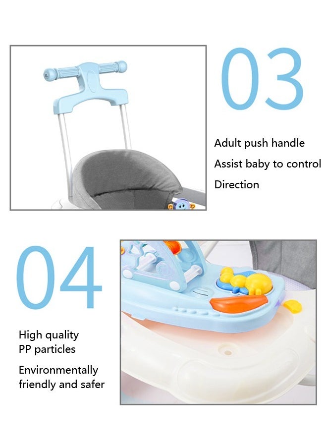 Multi-Use Foldable Baby Walker, Height Adjustable Baby Musical Walker, Anti-O-Leg Rollover Baby Walker, With Music Box, Long And Short Push Handle, And Foot Pad, For Boys and Girls Aged 6-18 Months - pzsku/ZC8FB7FDB56EE761C1C9AZ/45/_/1734337334/2095254d-df5f-4b46-97e9-50f4917a7715