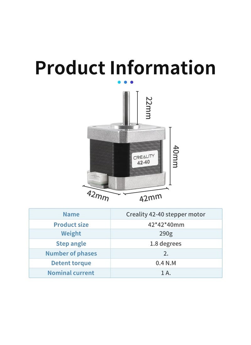 سيوسي - محرك متدرج 42-40 لمحرك Creality CR-10 X/Y-Axis المتدرج، مرحلتين 1A 1.8 درجة 0.4N.M، متوافق مع محرك الطارد E Axis لسلسلة CR-10 وسلسلة Ender 3 (شكل D) - Image 1
