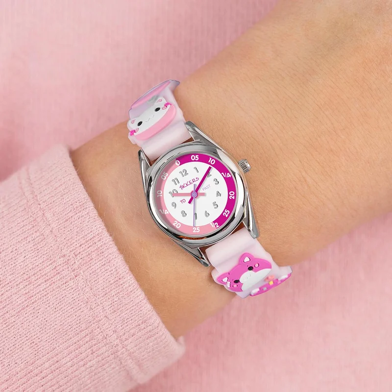 Tikkers  Tikkers 3D Cat Pink Silicone Strap Watch - ATK1097 for Women | Best Price UAE