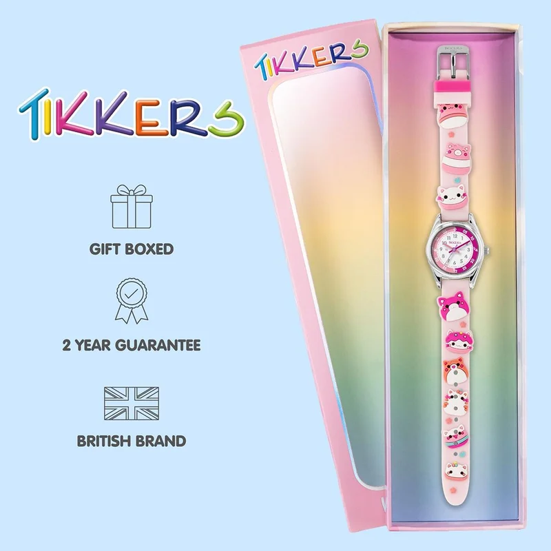 Tikkers  Tikkers 3D Cat Pink Silicone Strap Watch - ATK1097 for Women | Best Price UAE