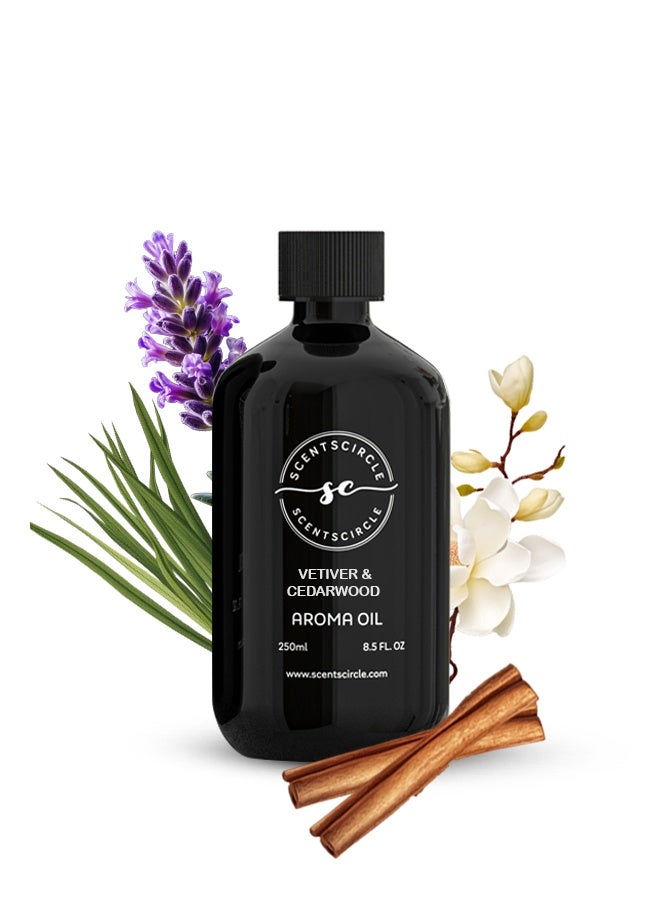 Scentscircle Vetiver & Cedarwood Aroma Diffuser Oil 250ml | Premium Woody Luxury Fragrance - Image 1