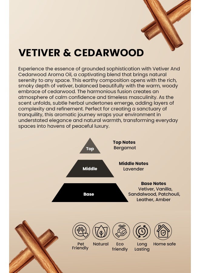 Scentscircle Vetiver & Cedarwood Aroma Diffuser Oil 250ml | Premium Woody Luxury Fragrance - Image 2