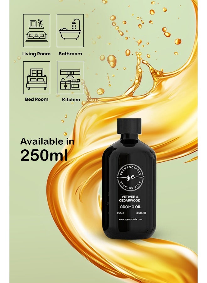 Scentscircle Vetiver & Cedarwood Aroma Diffuser Oil 250ml | Premium Woody Luxury Fragrance - Image 3