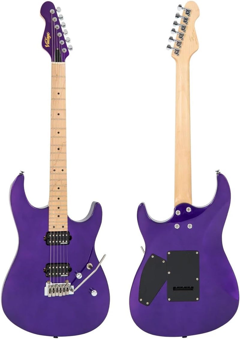 vintage جيتار كهربائي VINTAGE V6M24 المعاد إصداره - بنفسجي باسادينا - Image 3
