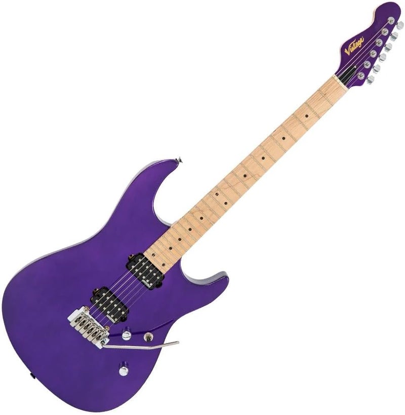 vintage جيتار كهربائي VINTAGE V6M24 المعاد إصداره - بنفسجي باسادينا - Image 1