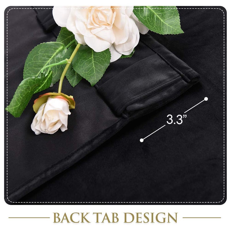 StangH Black Velvet Curtains 96 inches Long Blackout Curtains Thermal Insulated Patio Door Drapes, Noise Buffer Privacy Assured Panels for Living Room/Bedroom, W52 x L96, 2 Panels - Image 4