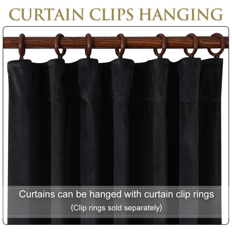 StangH Black Velvet Curtains 96 inches Long Blackout Curtains Thermal Insulated Patio Door Drapes, Noise Buffer Privacy Assured Panels for Living Room/Bedroom, W52 x L96, 2 Panels - Image 3
