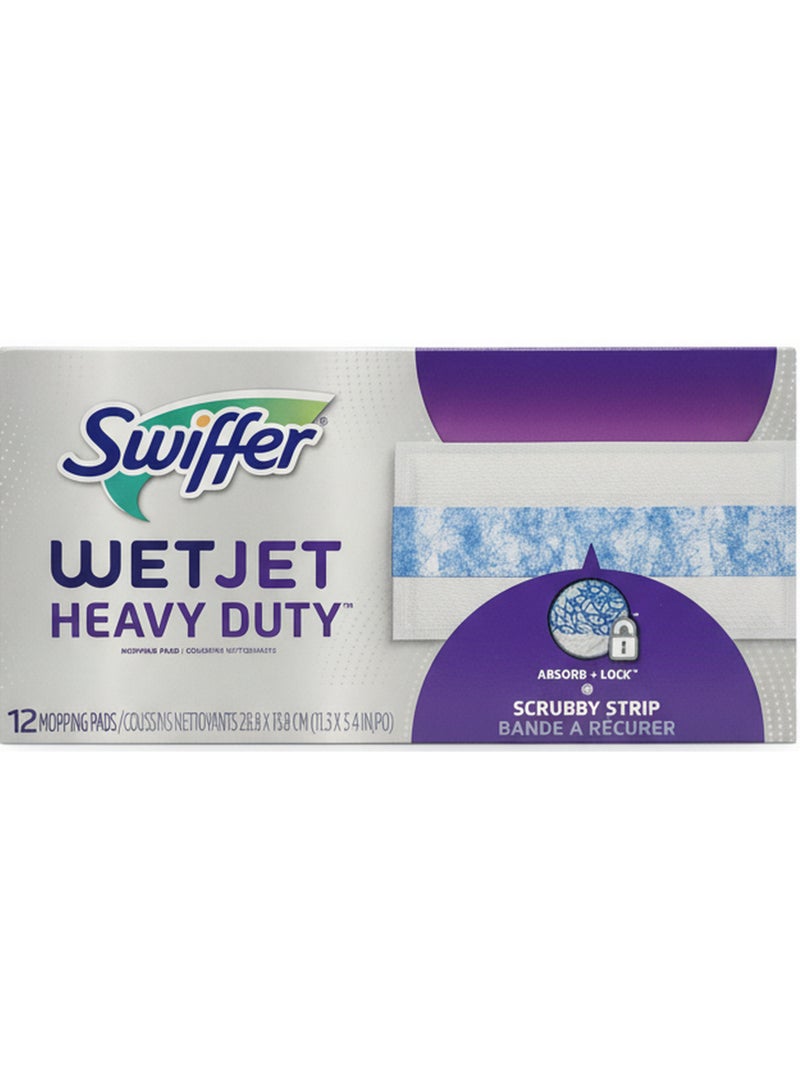 Swiffer Wetjet Heavy Duty Mop Pad Refills For Floor Mopping And Cleaning All Purpose Multi Surface Floor Cleaning Product 12 Pads Pack - Image 1
