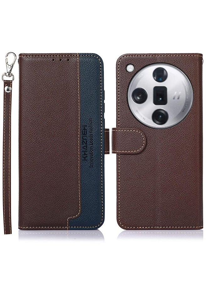 Case Cover For OPPO Find X7 Pro / Find X7 Ultra KHAZNEH Litchi Texture Leather RFID Phone Case(Brown)