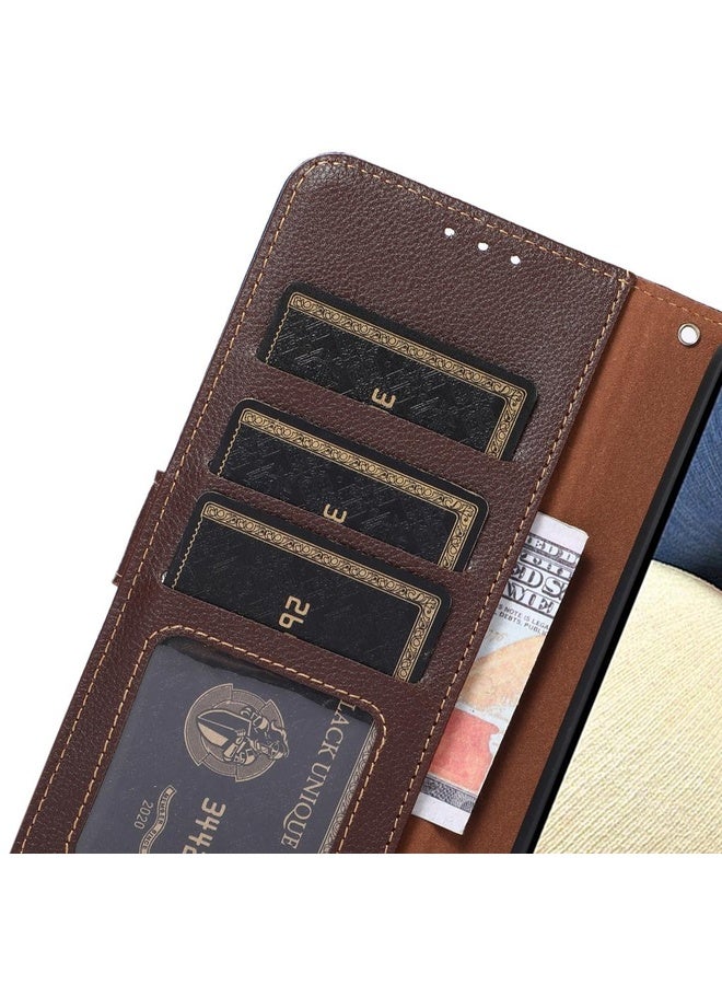 Case Cover For OPPO Find X7 Pro / Find X7 Ultra KHAZNEH Litchi Texture Leather RFID Phone Case(Brown)