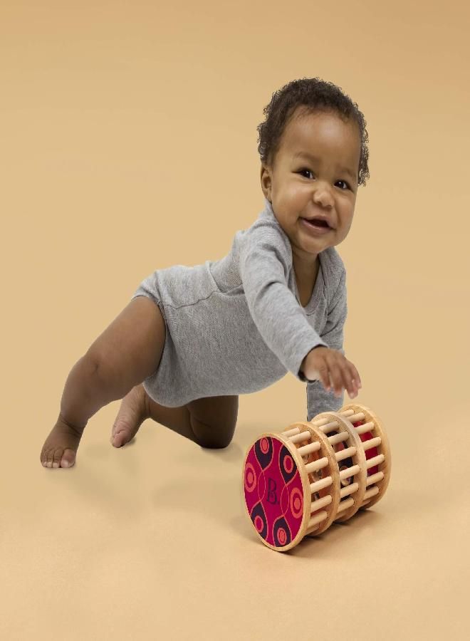 B. toys by Battat B. A-Maze Rain Rush Dexterity Toy - Classic Baby Rainmaker Toy - Development Natural Wooden Toys for Toddlers - Image 3