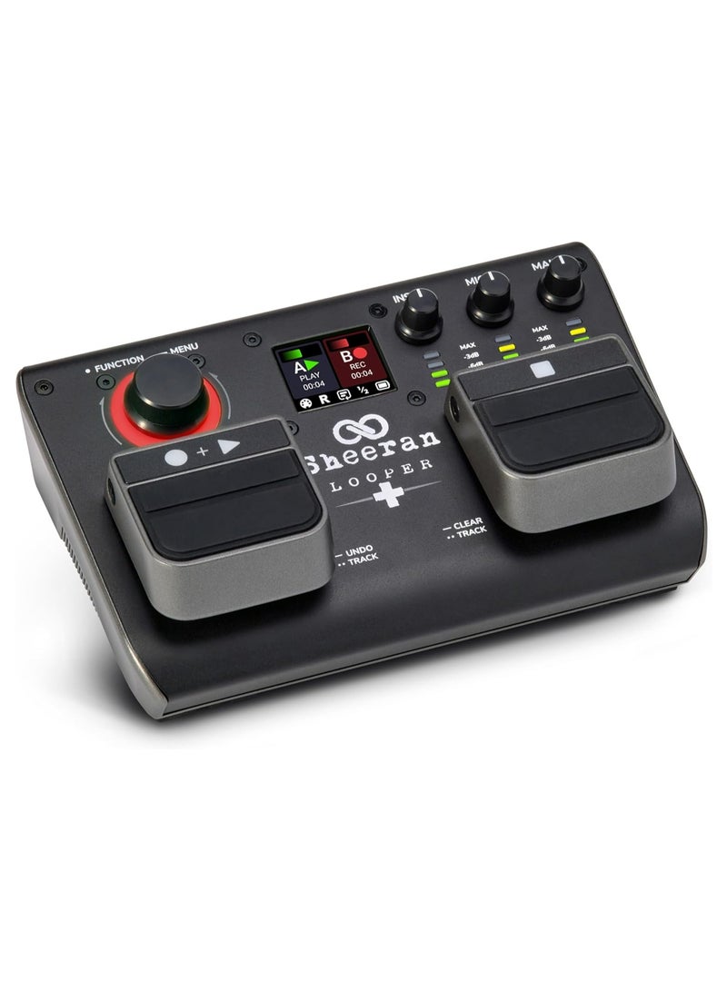 Generic SHEERAN LOOPER + Dual Track Pedal for Guitar, Bass, Keyboard, Vocals and more, with 128 loops storage, 4 Looping Modes, LED Screen and Audio interface  - Image 2