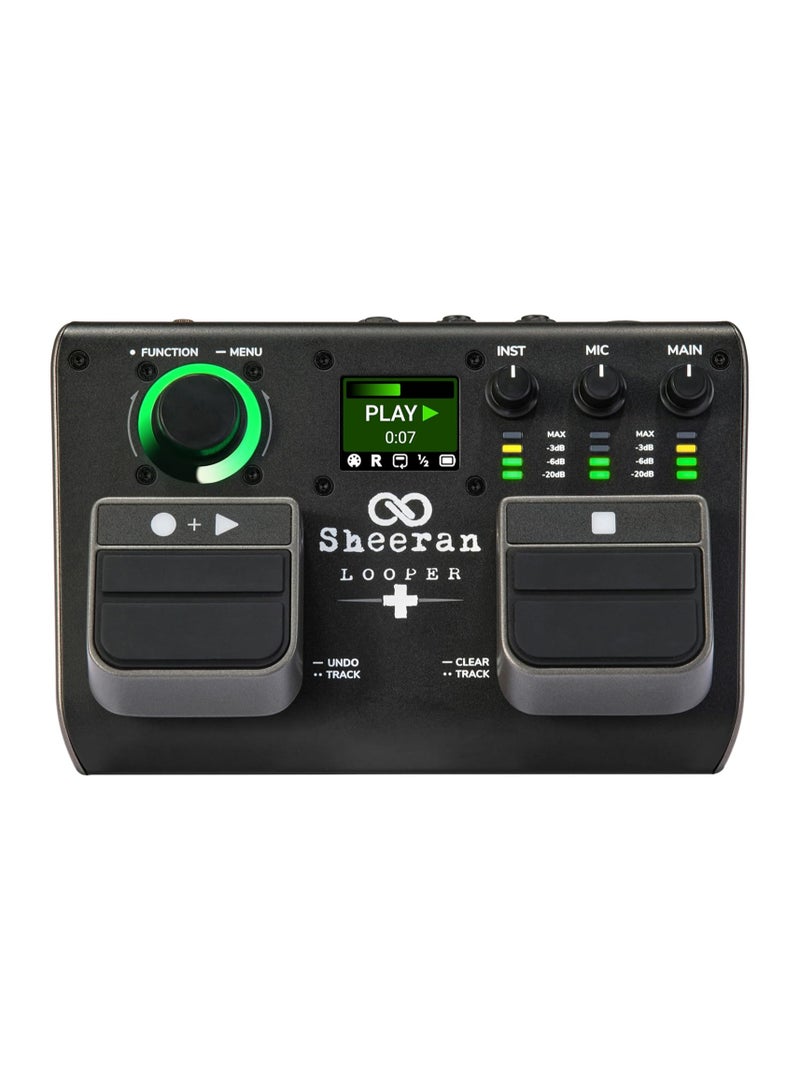 Generic SHEERAN LOOPER + Dual Track Pedal for Guitar, Bass, Keyboard, Vocals and more, with 128 loops storage, 4 Looping Modes, LED Screen and Audio interface  - Image 1