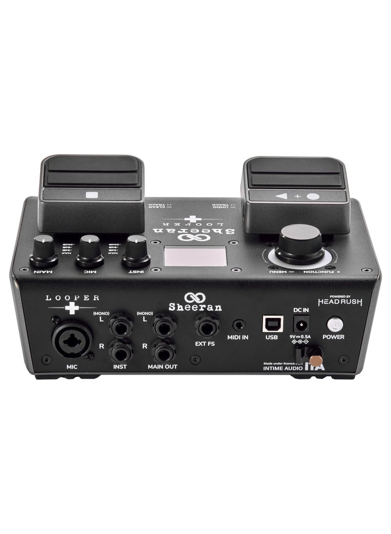 Generic SHEERAN LOOPER + Dual Track Pedal for Guitar, Bass, Keyboard, Vocals and more, with 128 loops storage, 4 Looping Modes, LED Screen and Audio interface  - Image 3