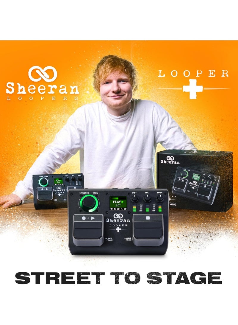 Generic SHEERAN LOOPER + Dual Track Pedal for Guitar, Bass, Keyboard, Vocals and more, with 128 loops storage, 4 Looping Modes, LED Screen and Audio interface  - Image 4