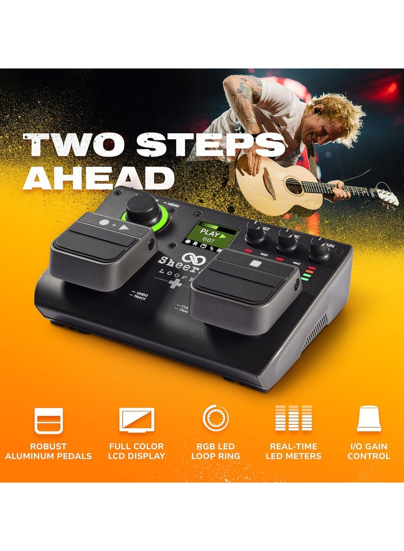 Generic SHEERAN LOOPER + Dual Track Pedal for Guitar, Bass, Keyboard, Vocals and more, with 128 loops storage, 4 Looping Modes, LED Screen and Audio interface  - Image 5