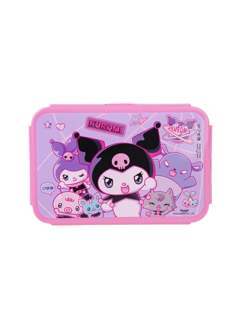 سانريو Sanrio Kuromi Regular Lunch Box | Multi-Compartment Bento Lunch Box for Kids | Kuromi Food Storage Container for School, Travel & Picnics | Reusable Lunch Box