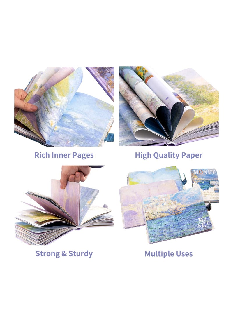 Generic - Scrapbook Kit Box with Notebook, 140PCS Custom Labels, Sticker Sheets, Sticky Notes, 7 Rolls Washi Tape and Ruler Set DIY for Gift, Journaling, Planner, (Water Lilies) - Image 1