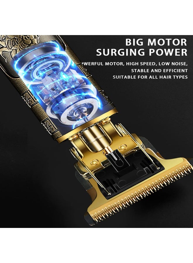 Professional Men Hair Trimmers, Zero Gapped Cordless Hair Trimmer, Rechargeable T-Blade Haircut & Grooming Kit Line Up Edgers Clippers for Men Home Use - Image 5