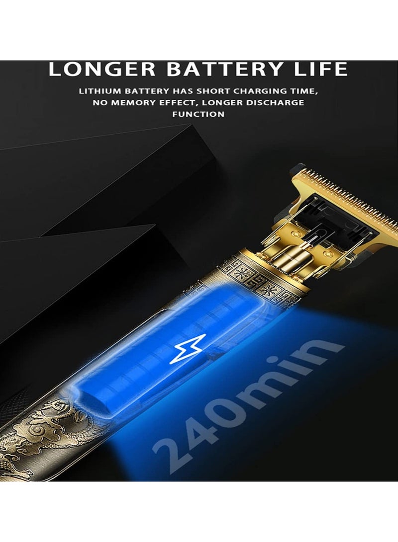 Professional Men Hair Trimmers, Zero Gapped Cordless Hair Trimmer, Rechargeable T-Blade Haircut & Grooming Kit Line Up Edgers Clippers for Men Home Use - Image 4