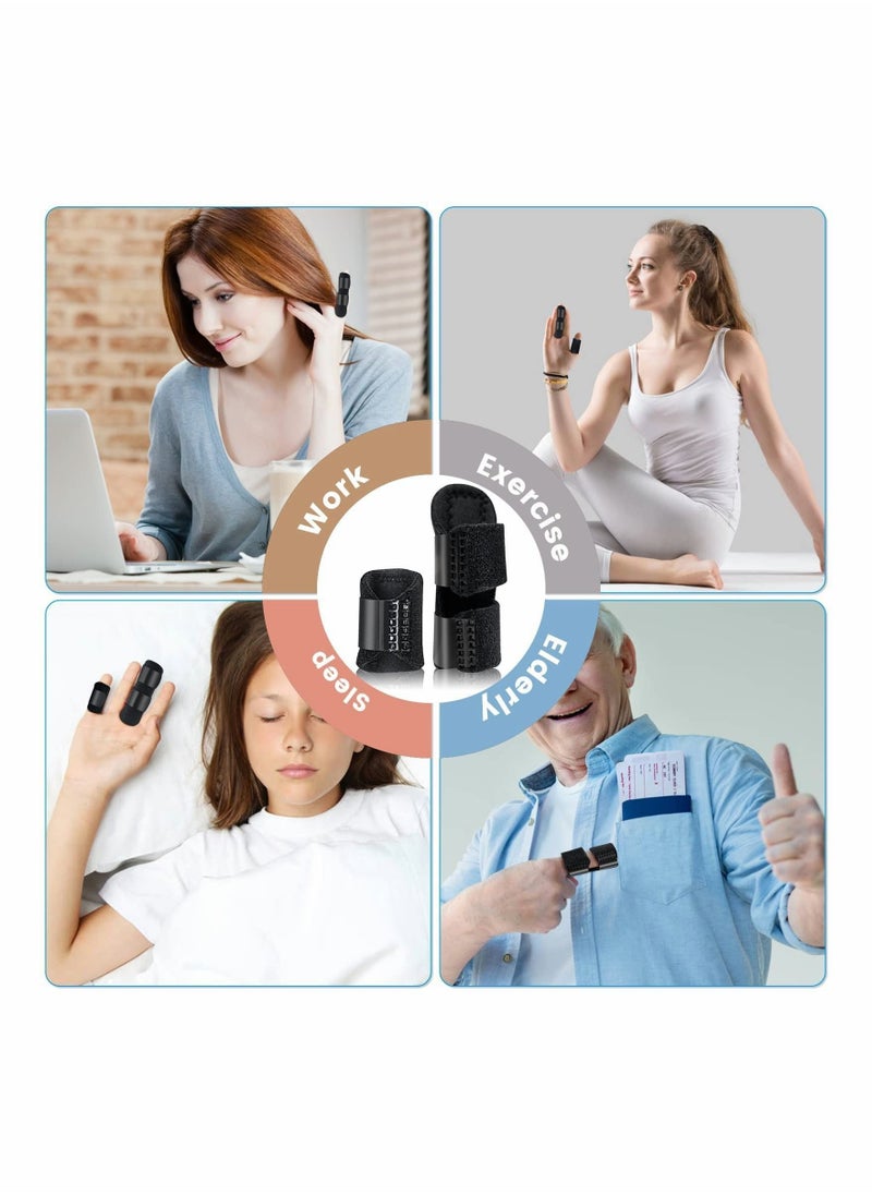 SYOSI - Finger Splint, Set of 2 Trigger Finger Brace with 10 Nylon Sleeves for Finger Pain Relief and Sport Injuries, Swelling Tendon Release Relieving Finger Stiffness and Sprained Knuckles - Image 1
