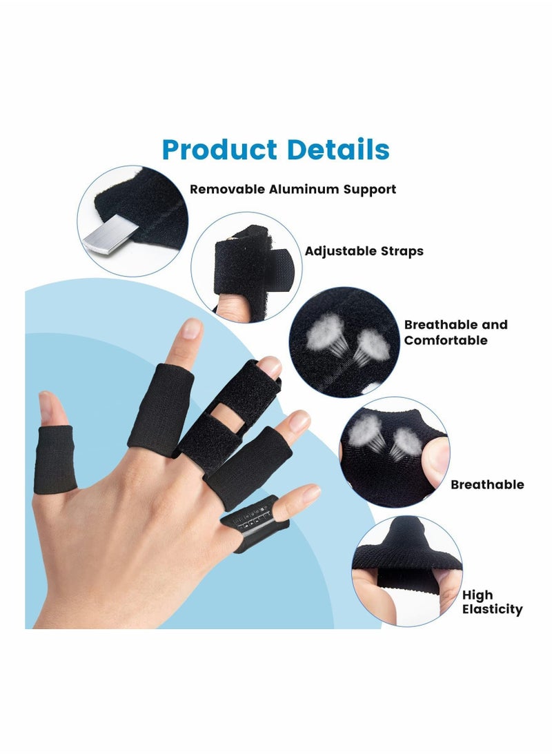 SYOSI - Finger Splint, Set of 2 Trigger Finger Brace with 10 Nylon Sleeves for Finger Pain Relief and Sport Injuries, Swelling Tendon Release Relieving Finger Stiffness and Sprained Knuckles - Image 1