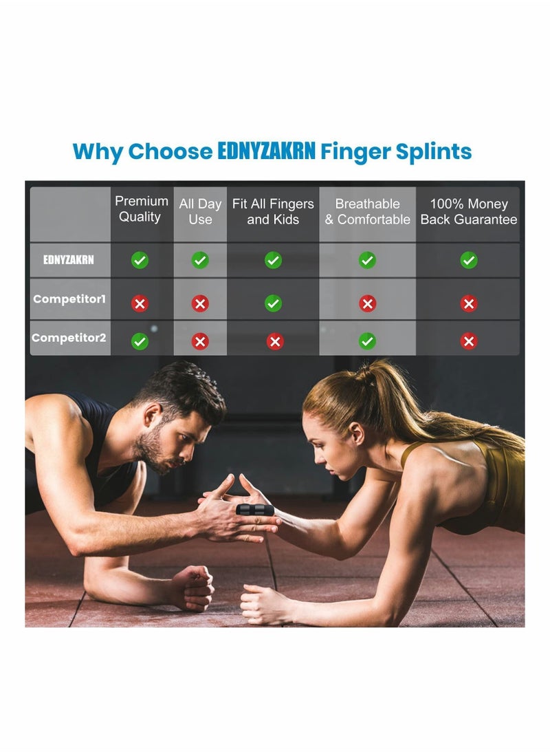 SYOSI - Finger Splint, Set of 2 Trigger Finger Brace with 10 Nylon Sleeves for Finger Pain Relief and Sport Injuries, Swelling Tendon Release Relieving Finger Stiffness and Sprained Knuckles - Image 1