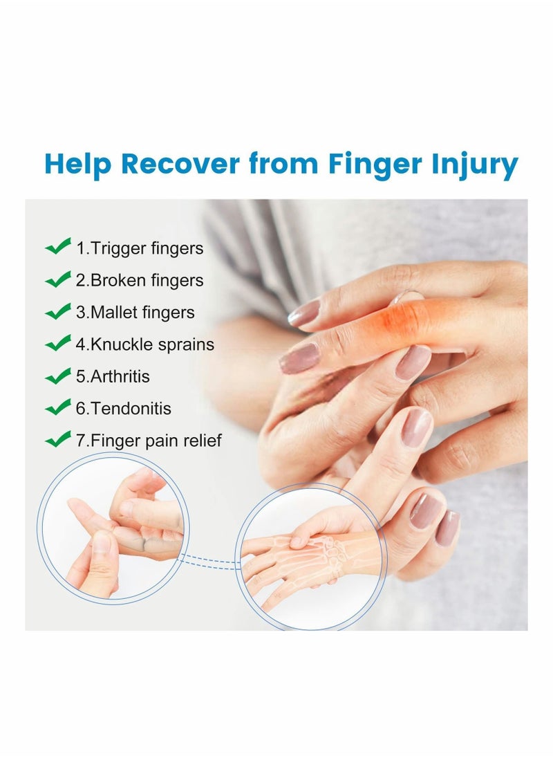 SYOSI - Finger Splint, Set of 2 Trigger Finger Brace with 10 Nylon Sleeves for Finger Pain Relief and Sport Injuries, Swelling Tendon Release Relieving Finger Stiffness and Sprained Knuckles - Image 1