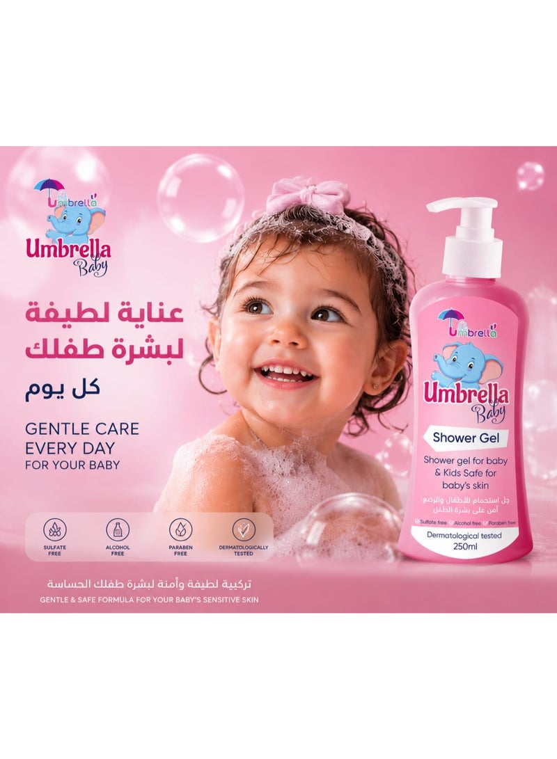 امبريلا شاور جل استحمام لاطفال  والرضع من  امبريلا امن علي بشرة الطفل - Image 3