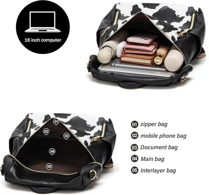 Makes Backpack Purse for Women PU Leather Travel Satchel Handbag Convertible Design Bag with Purse 2 Piece - Image 4