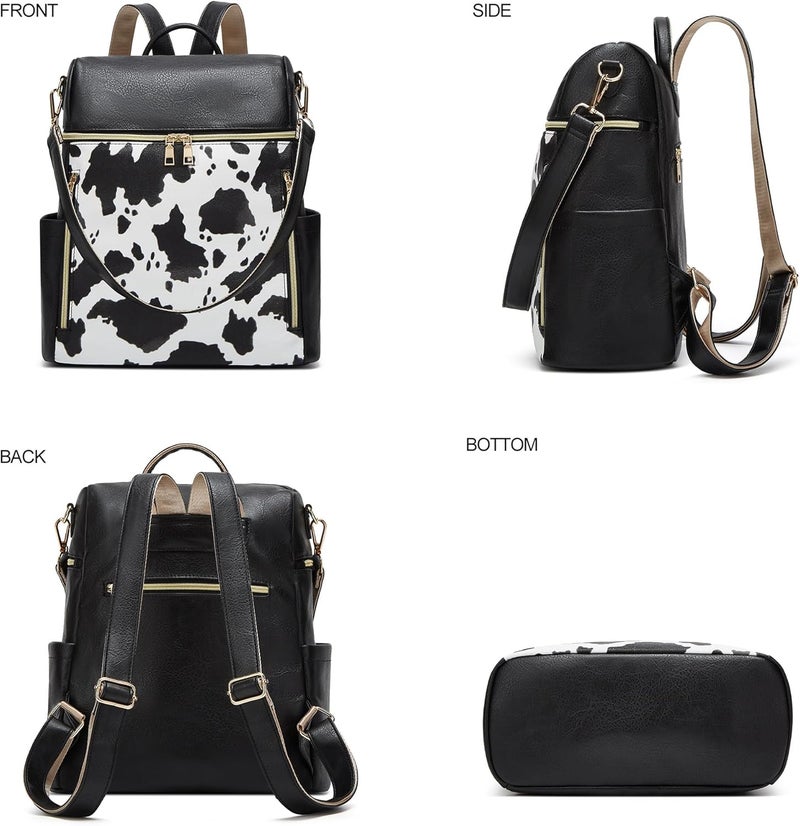 Makes Backpack Purse for Women PU Leather Travel Satchel Handbag Convertible Design Bag with Purse 2 Piece - Image 3