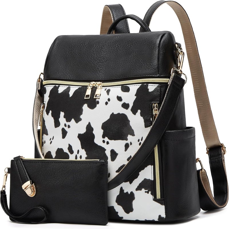 Makes Backpack Purse for Women PU Leather Travel Satchel Handbag Convertible Design Bag with Purse 2 Piece - Image 1