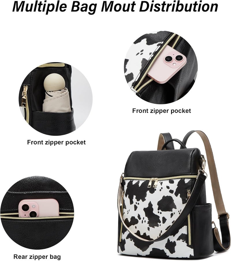 Makes Backpack Purse for Women PU Leather Travel Satchel Handbag Convertible Design Bag with Purse 2 Piece - Image 5
