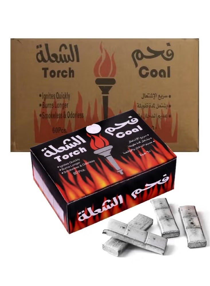 تورش فحم الشعلة سريع الاشتعال كبير 60 حبة كرتون 24 علبة - Image 1