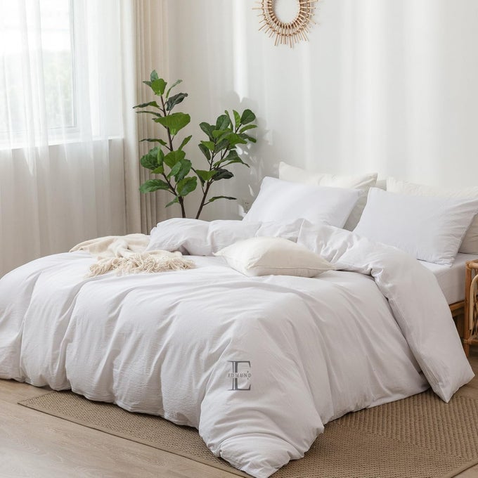 MICROFIBER BRUSHED MICROFIBER KING SIZE DUVET COVER SETCOMFORTER COVERRAJAI COVERBLANKET COVER 92X106 INCH QUILT COVER KING SIZE WITH ZIPPER PILLOW COVER WHITE
