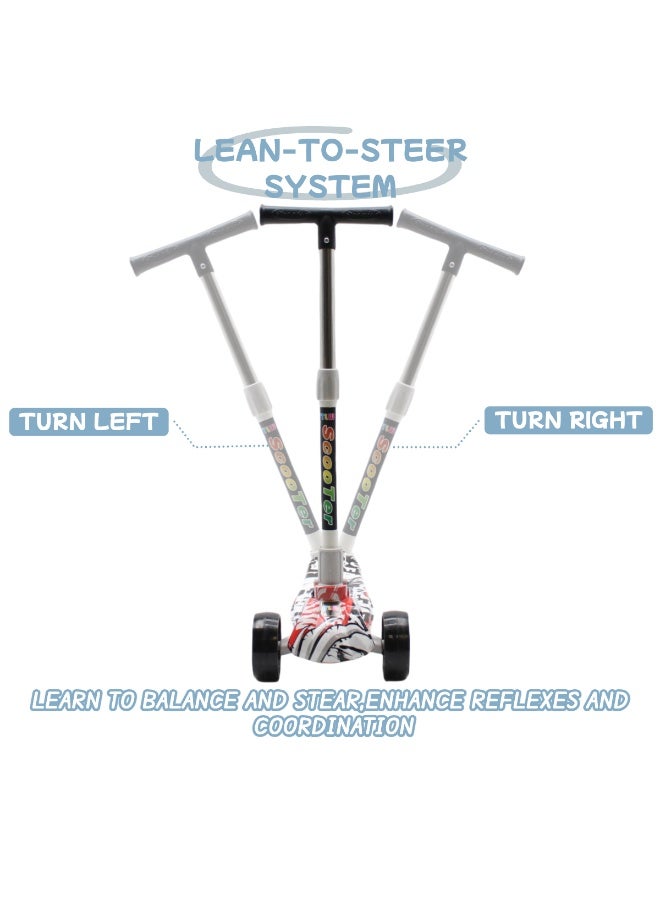 EASY FUTURE 3-8 Years Kids Scooter with Foldable Frame, Adajustable Handlebar, LED PU Wheels, Rear Brake Including Full Protective Gear Set - Image 4