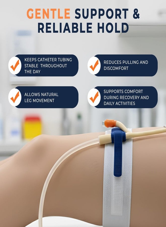 Gadget Beyond Foley Catheter Leg Strap - Secure & Comfortable Non-Slip Holder for Urinary Drainage Bags - with Silicone to Reduce Slipping - Soft-Touch Fabric, Adjustable Fit, Reusable 3-Pack - Image 2