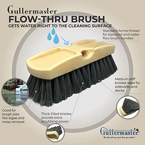 GUTTER MASTER جترماستر GM-214P-8 رمادي 8 بوصة فرشاة تنظيف متوسطة الصلابة مع تدفق عبر الأرضيات والأسطح - Image 3