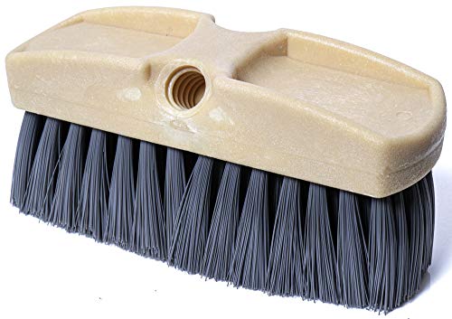 GUTTER MASTER جترماستر GM-214P-8 رمادي 8 بوصة فرشاة تنظيف متوسطة الصلابة مع تدفق عبر الأرضيات والأسطح - Image 1