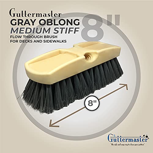 GUTTER MASTER جترماستر GM-214P-8 رمادي 8 بوصة فرشاة تنظيف متوسطة الصلابة مع تدفق عبر الأرضيات والأسطح - Image 2
