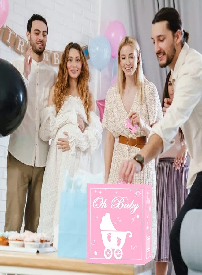 WNINK 50 Pcs Diaper Raffle Tickets with Box for Baby Shower, Diaper Raffle Card for Boy & Girls Gender Reveal Diaper Raffle Card Box for Baby Shower Games Party Decorations (Pink) - Image 4