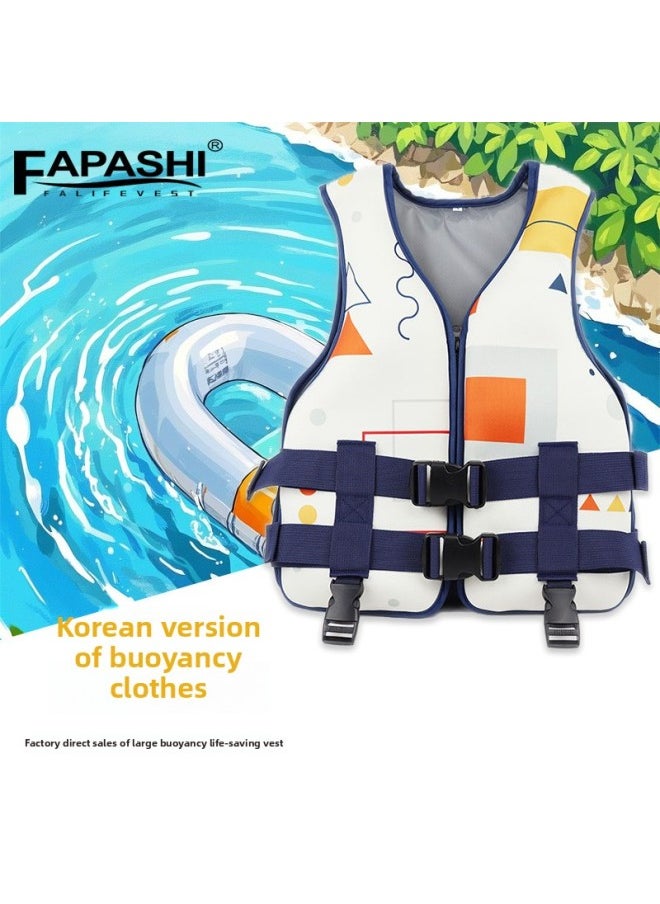Generic Children Adult Outdoor Life Jacket Beach Drifting Special Swimsuit Big Buoyancy Equipment Swimming Water Vest Life Saving-Color:Geometric Figure Xl Code  - Image 3