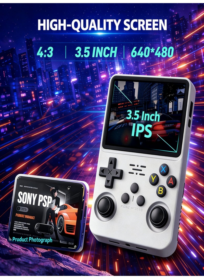 كلوزيلي جهاز ألعاب محمول، جهاز ألعاب يدوي، جهاز أركيد جيب محمول، بطاقة 64G، أكثر من 15000 لعبة كلاسيكية، شاشة IPS مقاس 3.5 بوصة، بطارية 3500mAh، نظام محاكيات Linux، دعم OTG، يدعم توسيع بطاقة TF حتى 256GB، جهاز ألعاب ترفيهي، هدايا أعياد الميلاد والعطلات - Image 3